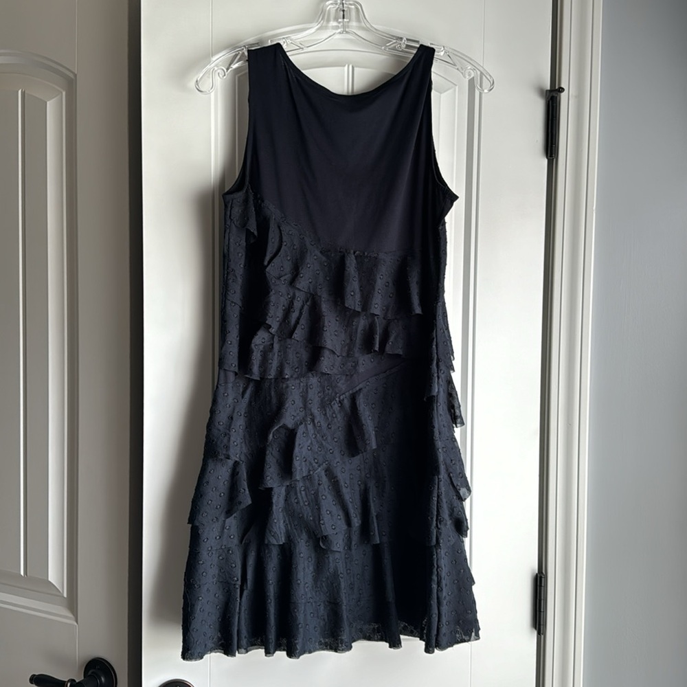 Loft Navy Blue Ruffle Dress - Picture 2 of 5